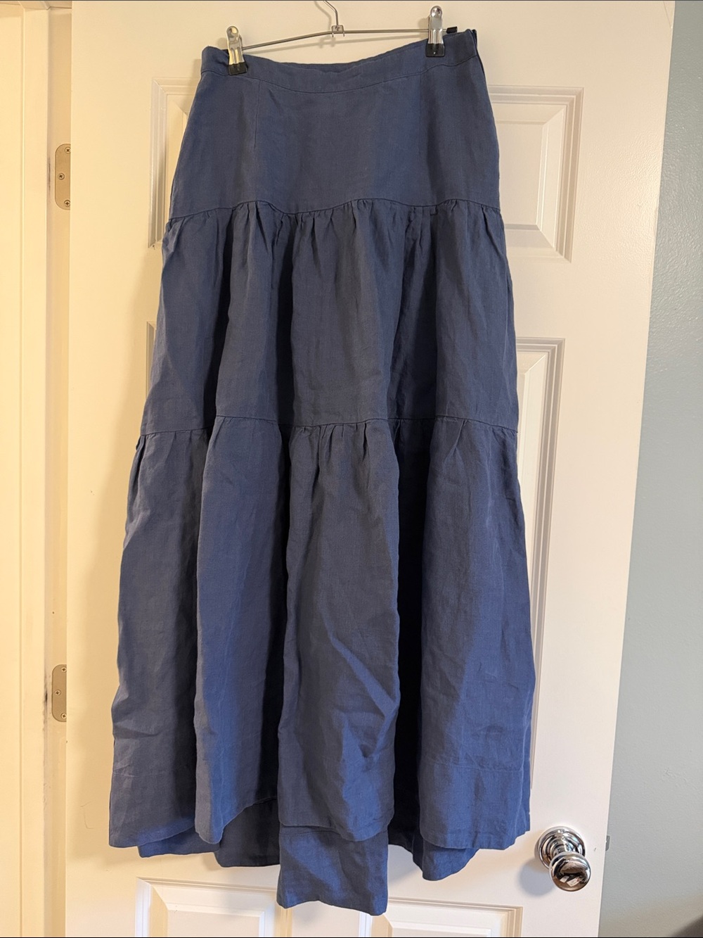 Son de Flor Navy Tiered Maxi Skirt